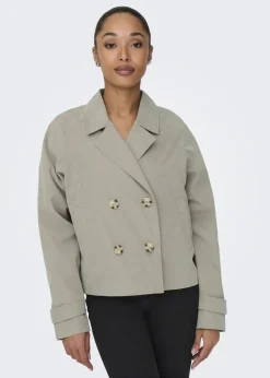 JDY Beige Cropped Trench Coat