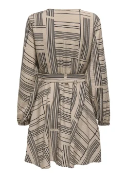 JDY Beige Life Belted Mini Dress