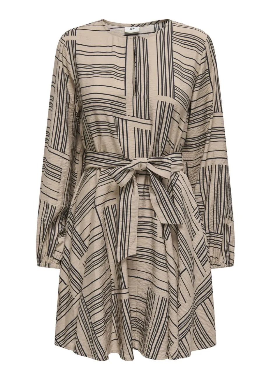 JDY Beige Life Belted Mini Dress