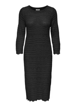 JDY Black Crochet Midi Dress