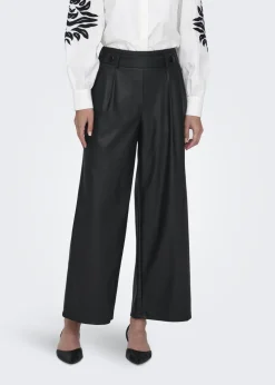 JDY Black Leather Look Trousers