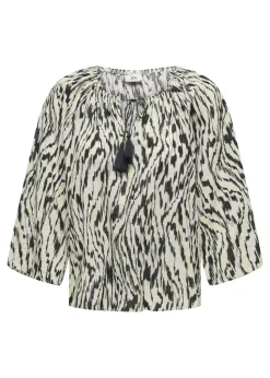 JDY Black Sapna Tassel Blouse