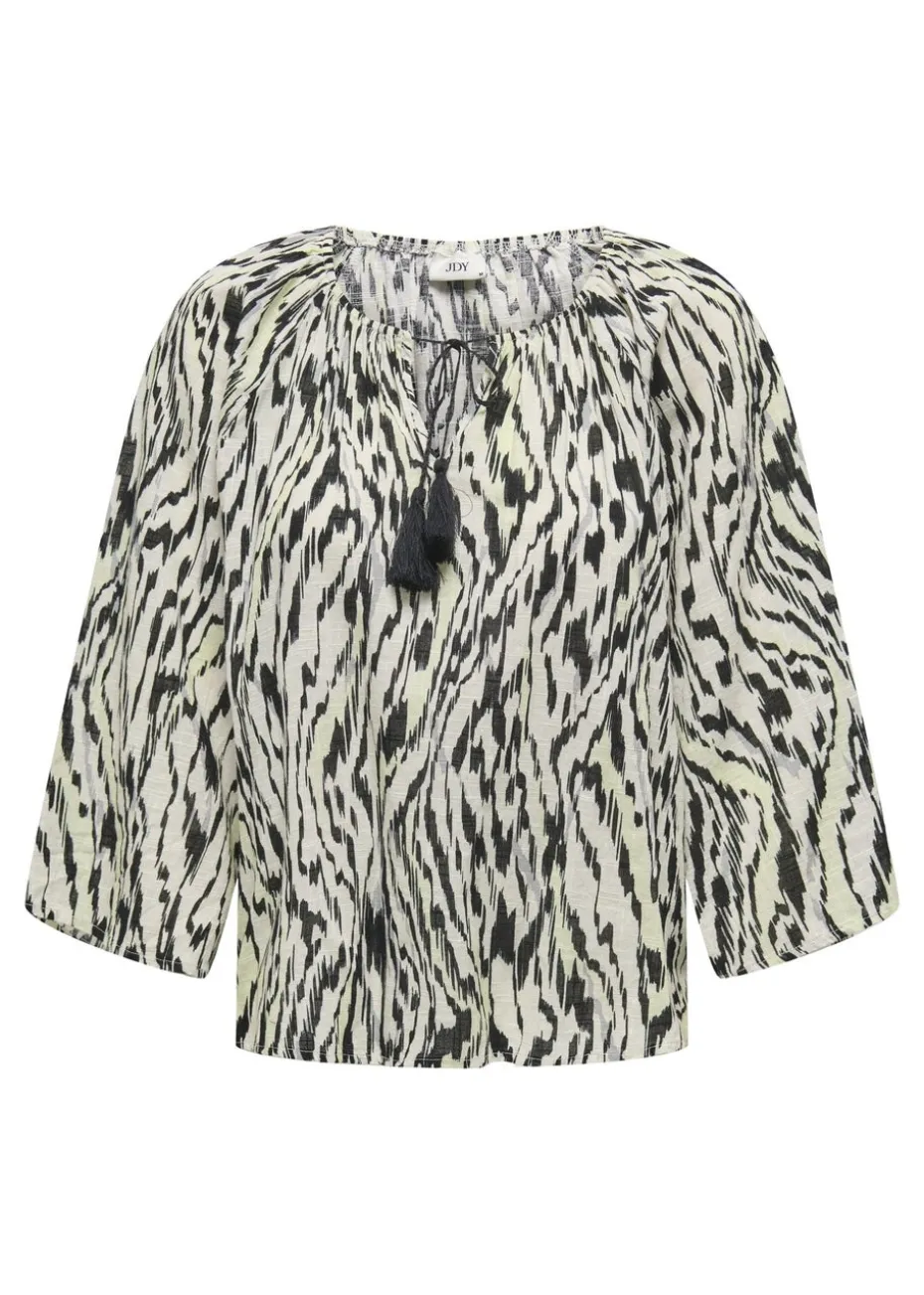 JDY Black Sapna Tassel Blouse