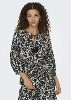 JDY Black Sapna Tassel Smock Dress