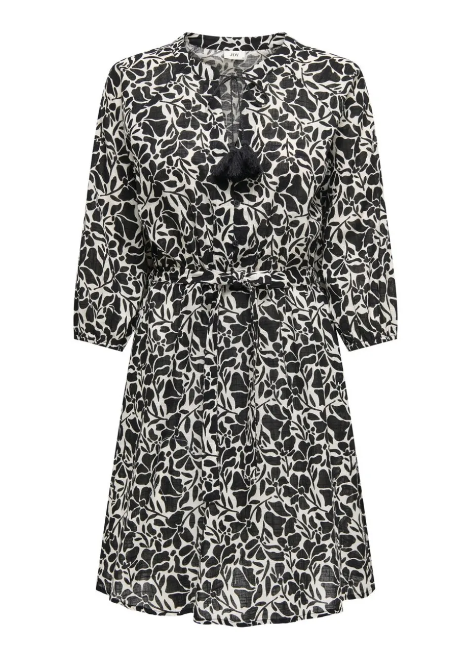 JDY Black Sapna Tassel Smock Dress