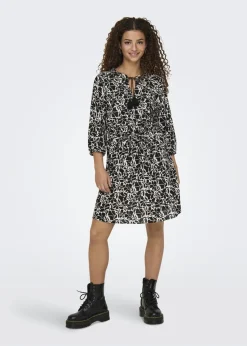 JDY Black Sapna Tassel Smock Dress