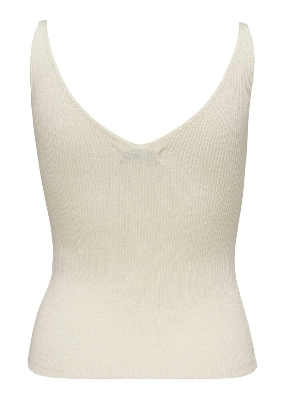 JDY Cream Floral Knitted Vest