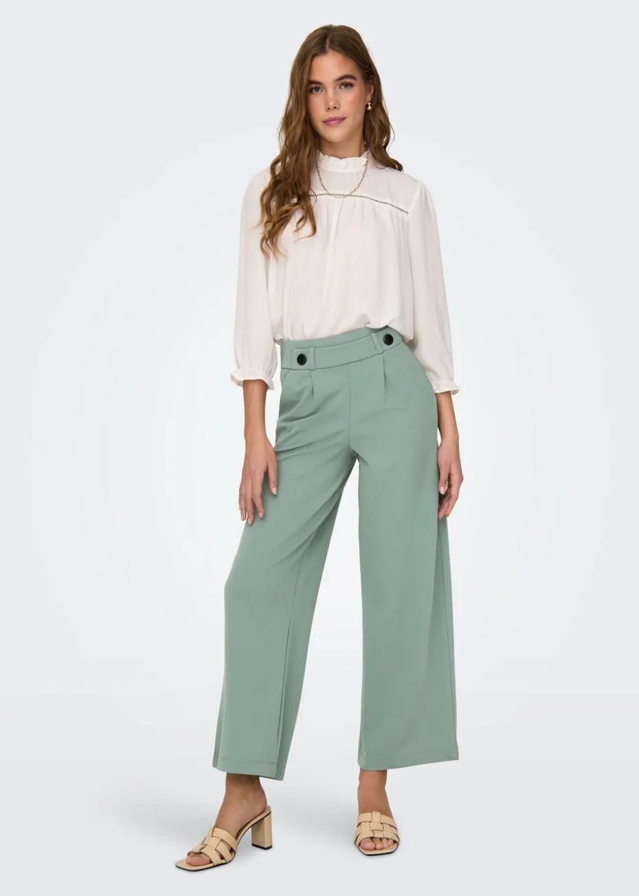 JDY Green Geggo Button Trousers