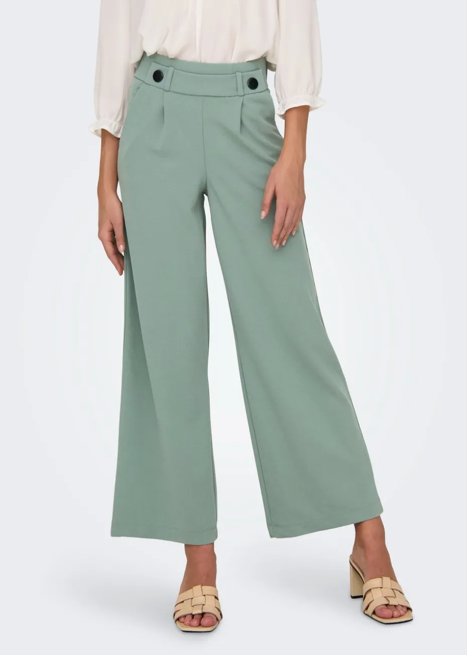 JDY Green Geggo Button Trousers