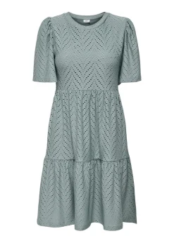 JDY Grey Embroidered Smock Mini Dress
