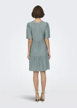 JDY Grey Embroidered Smock Mini Dress