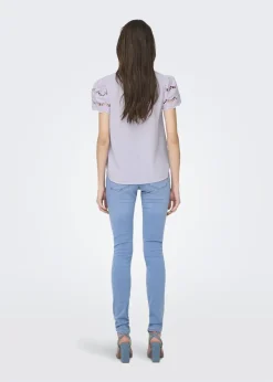 JDY Lilac Sleeve Detail T-Shirt