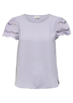 JDY Lilac Sleeve Detail T-Shirt