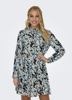JDY Multicoloured Floral Print Long Sleeve Shirt Dress