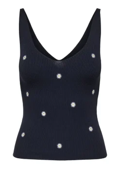 JDY Navy Daisy Knitted Vest