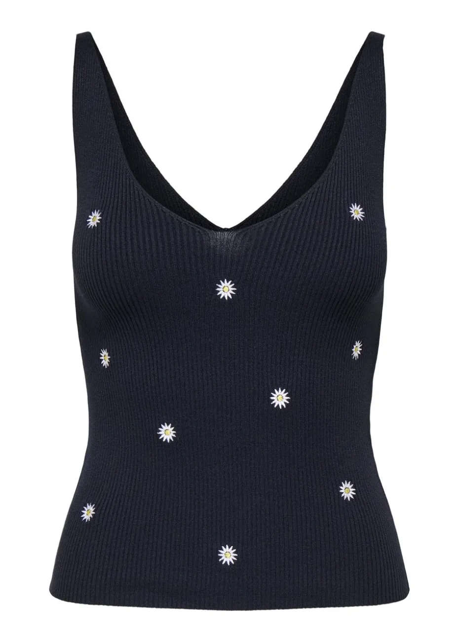 JDY Navy Daisy Knitted Vest