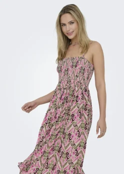 JDY Pink Abstract Midi Dress