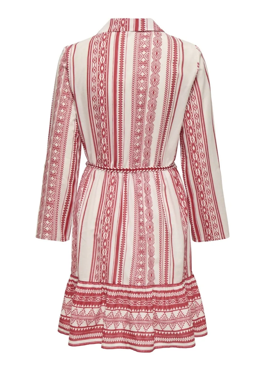 JDY Pink Anna Belted Dress