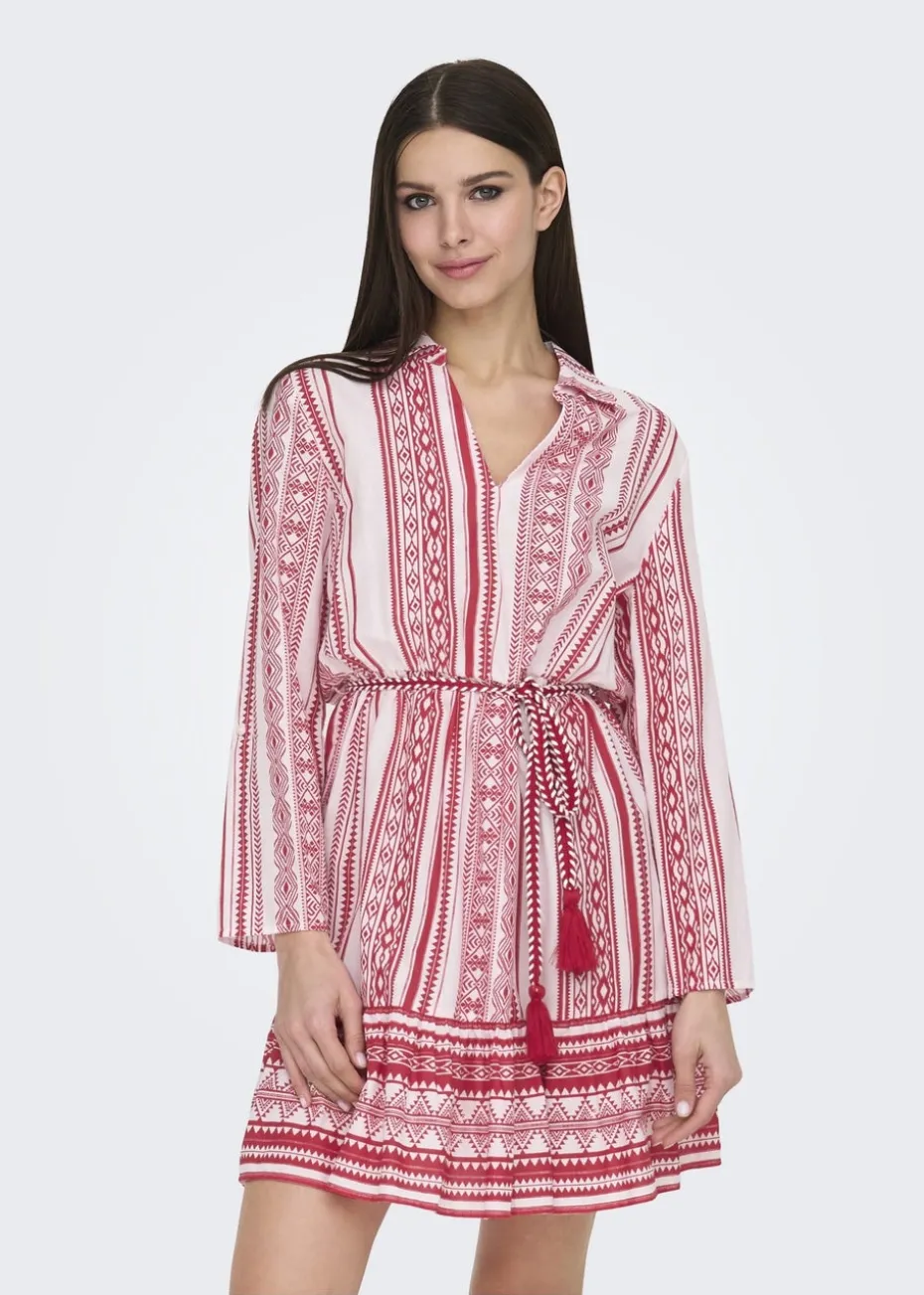 JDY Pink Anna Belted Dress