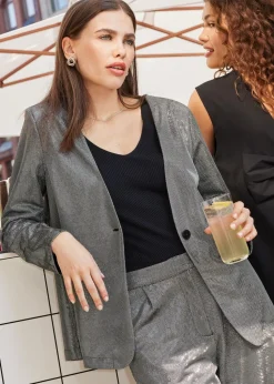 JDY Silver Glitter Blazer