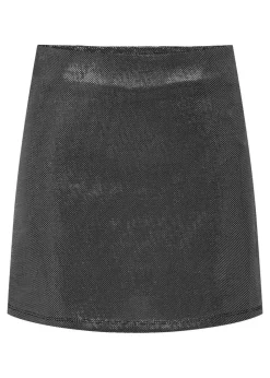 JDY Silver Glitter Mini Skirt