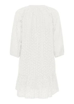 JDY White Embroidered Smock Dress