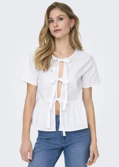 JDY White Ribbon Blouse