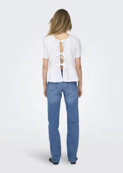 JDY White Ribbon Blouse