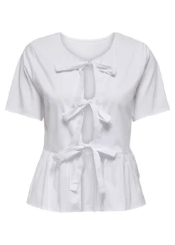 JDY White Ribbon Blouse
