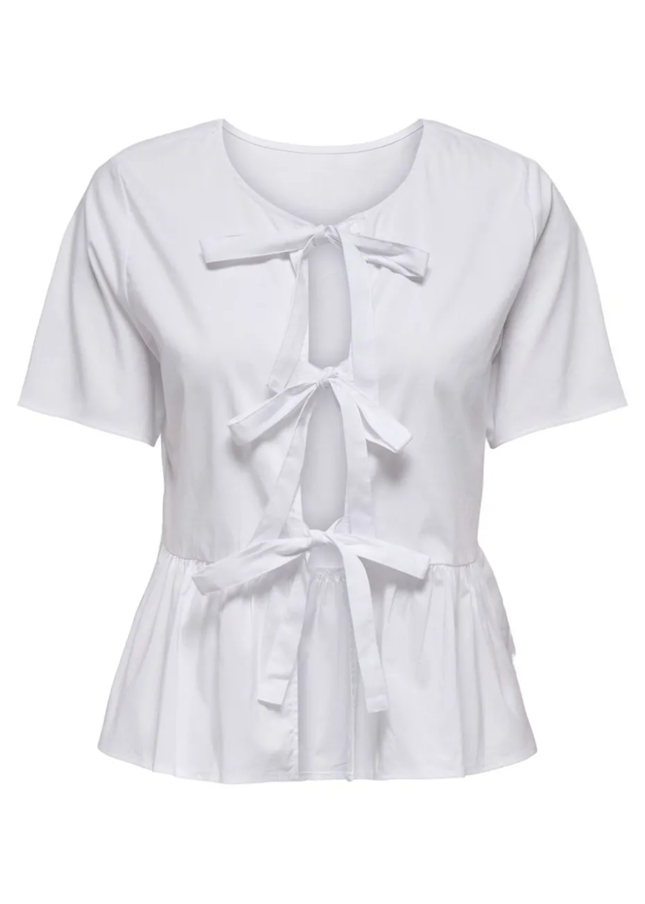 JDY White Ribbon Blouse