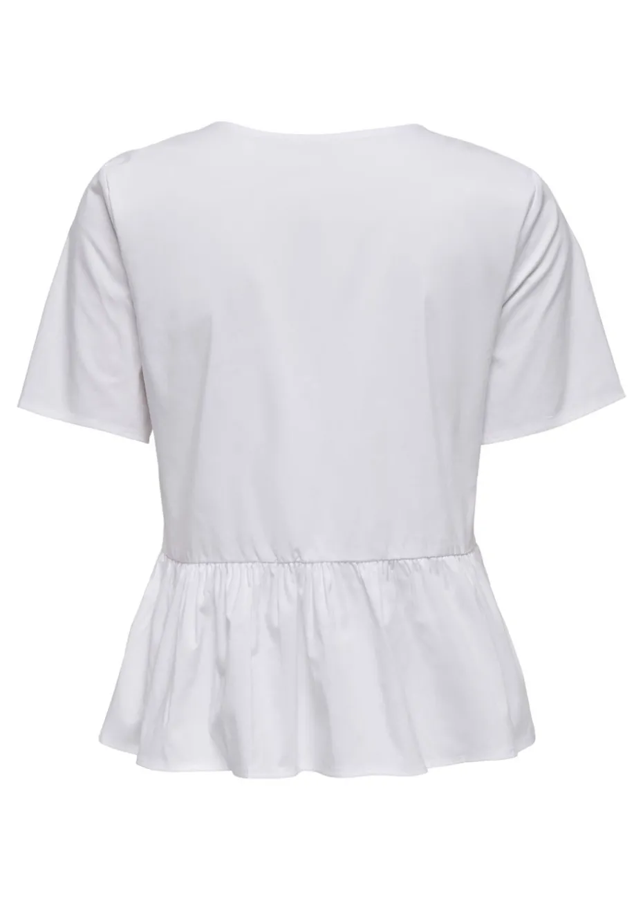 JDY White Ribbon Blouse