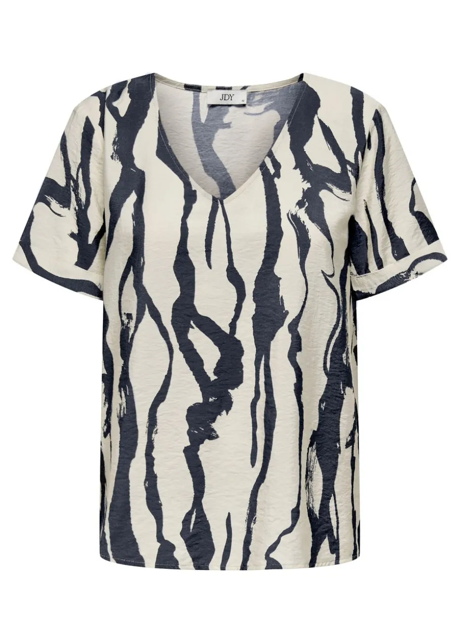 JDY White Short Sleeve Blouse