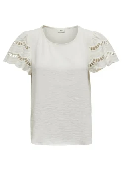 JDY White Sleeve Detail T-Shirt