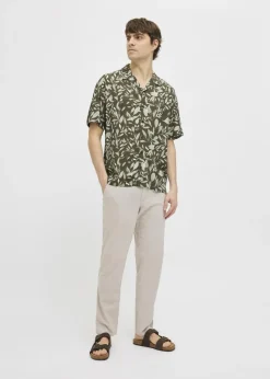 JJ Rebel Brown Leaf Print Shirt