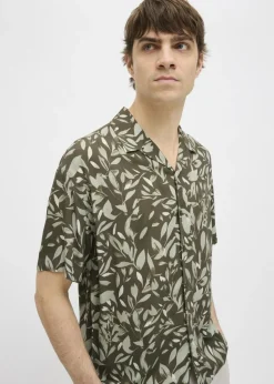 JJ Rebel Brown Leaf Print Shirt