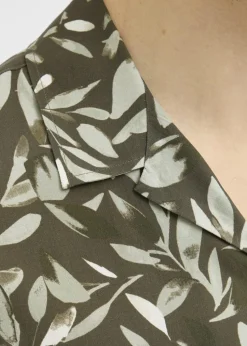 JJ Rebel Brown Leaf Print Shirt