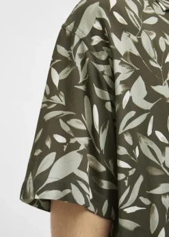 JJ Rebel Brown Leaf Print Shirt