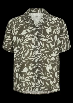 JJ Rebel Brown Leaf Print Shirt