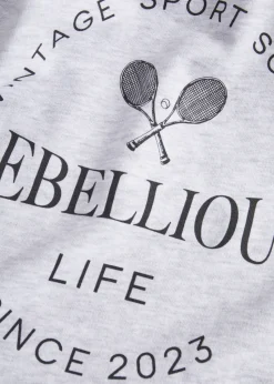 JJ Rebel Grey Tennis Slogan Hoodie