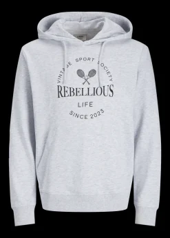 JJ Rebel Grey Tennis Slogan Hoodie