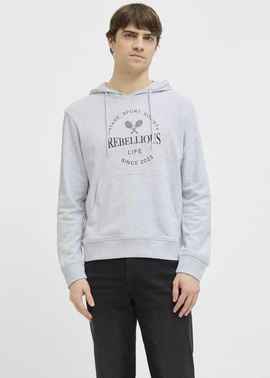 JJ Rebel Grey Tennis Slogan Hoodie