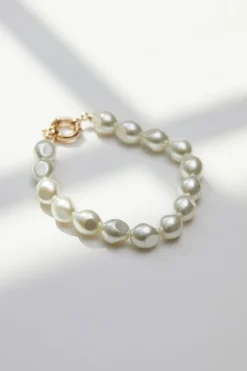 Jon Richard Cream Pearlised Baroque Bracelet