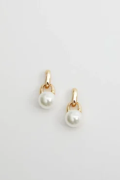 Jon Richard Gold Plated And Pearl Mini Drop Earrings