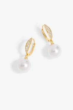 Jon Richard Gold Plated & Cubic Zirconia Hoop Earrings