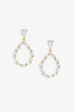 Jon Richard Gold Plated Cubic Zirconia Open Earrings