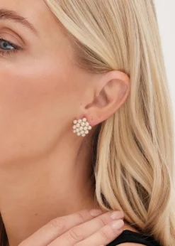 Jon Richard Gold Plated Clustered Pearl Earrings