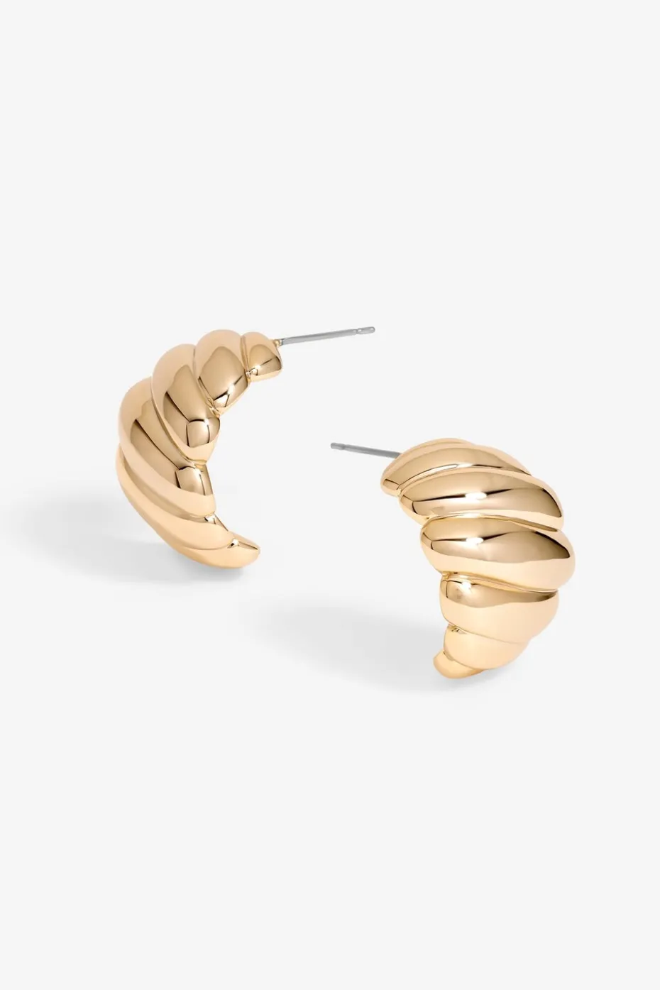 Jon Richard Gold Plated Chunky Ridge Dome Earrings