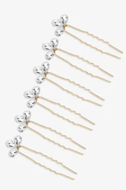 Jon Richard Gold Plated Crystal Leaf Hair Pins