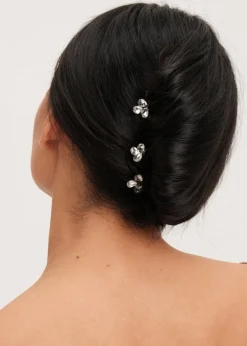 Jon Richard Gold Plated Crystal Leaf Hair Pins