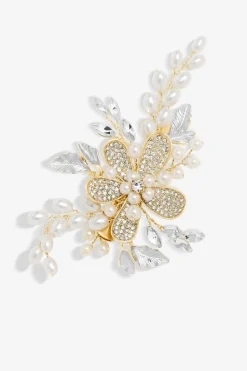 Jon Richard Gold Plated Floral And Pearl Hair Slide